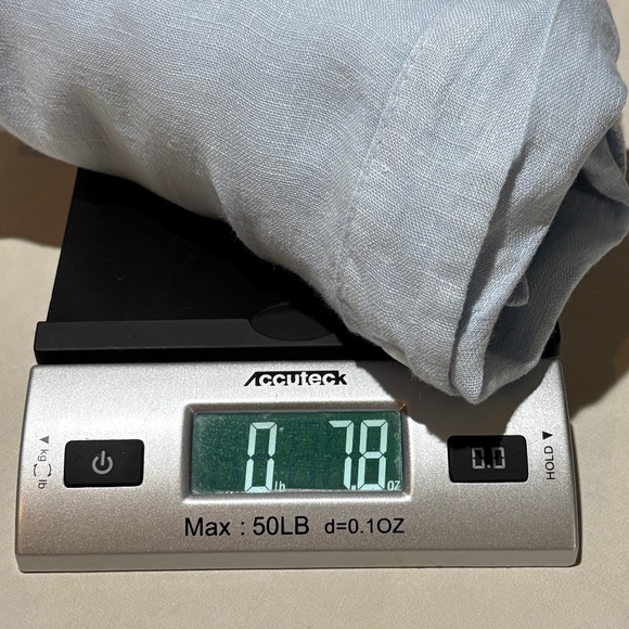 Puro Lino Mens Long Sleeve Button Down Shirt 100% Linen Sz L Blue Beachy Classic - Picture 8 of 8